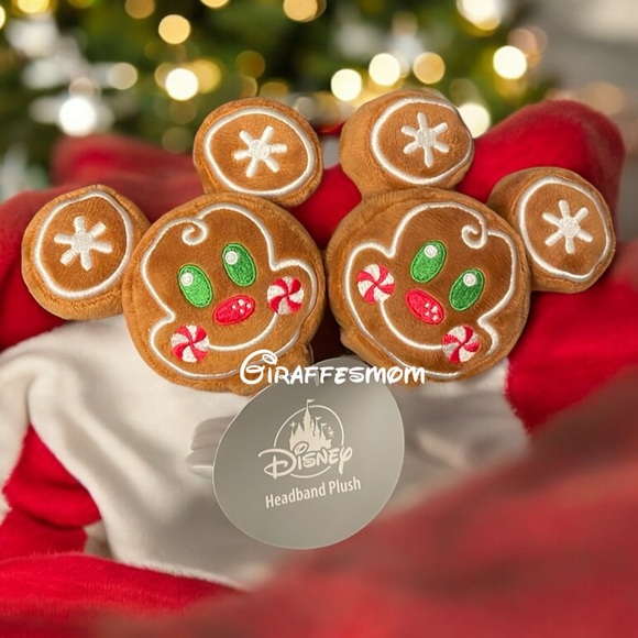 Disney Parks Gingerbread Mickey Mouse Create Your Own Headband. 2 Plush Heads - Picture 1 of 3